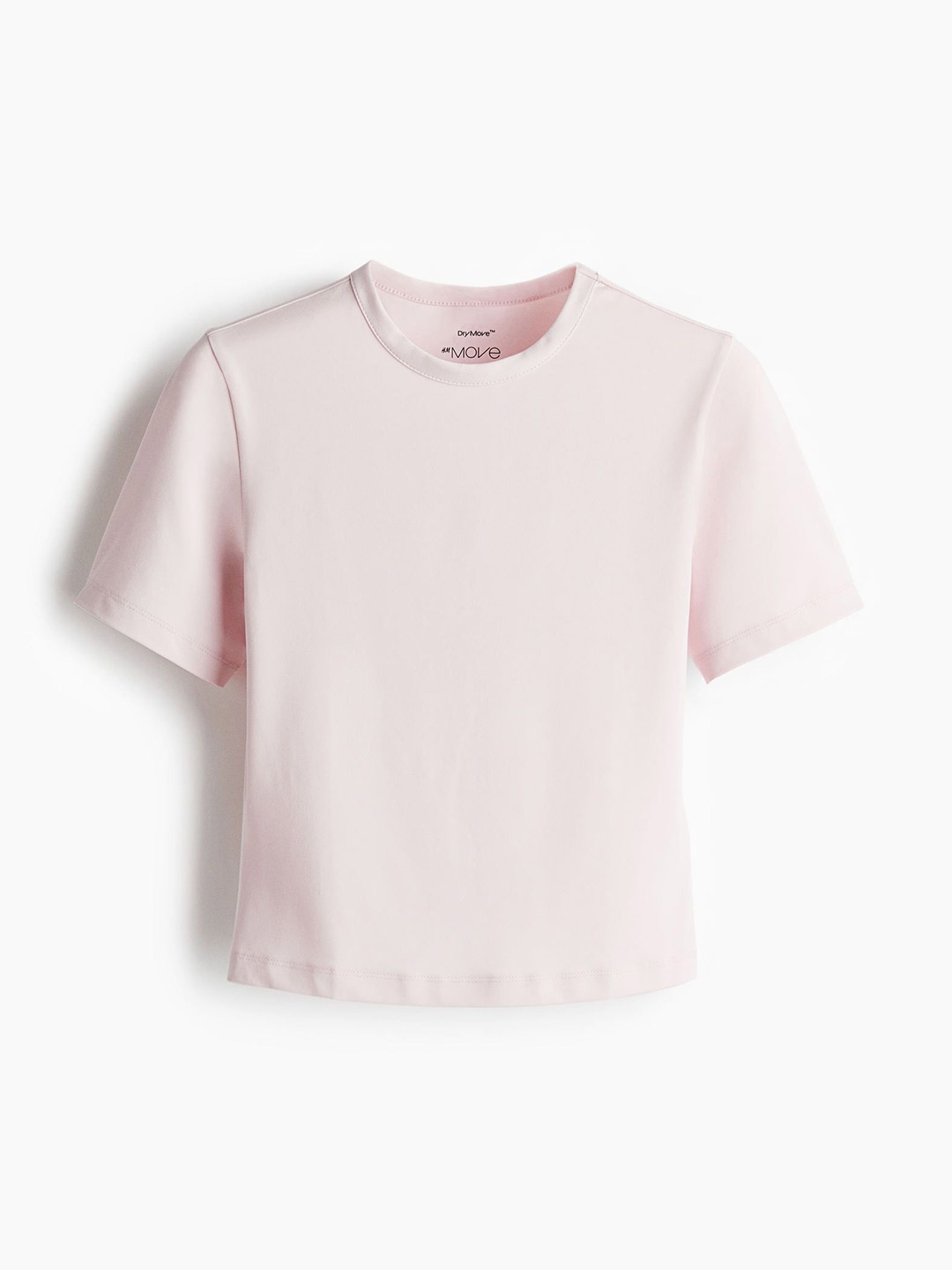 

H&M Cropped Sports Top In DryMove, Pink