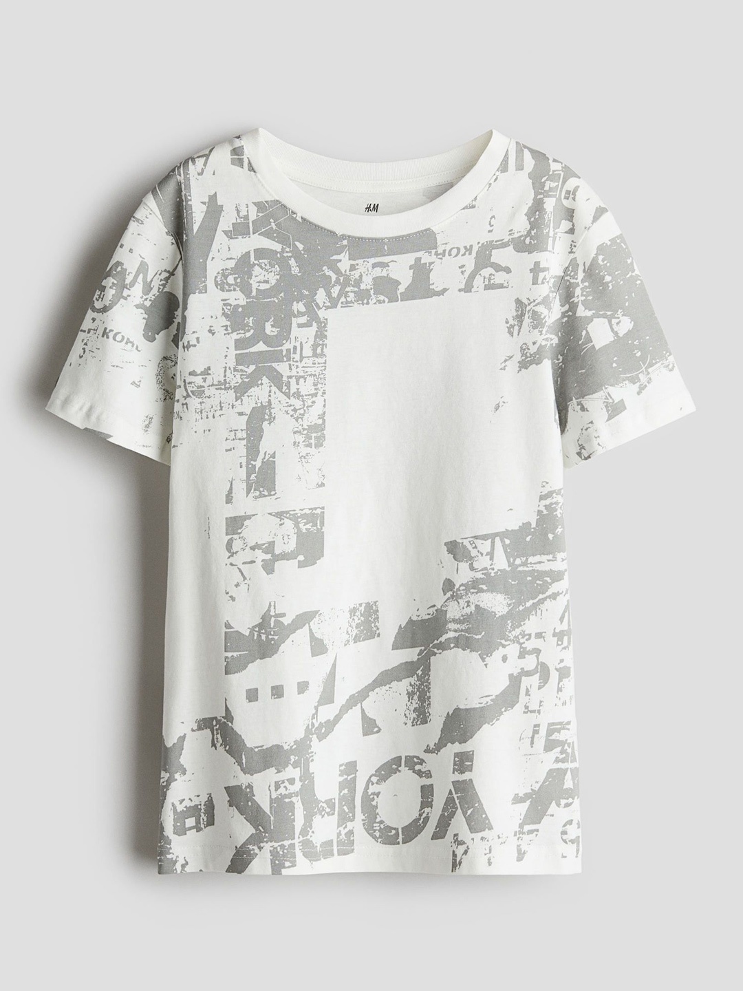 

H&M Printed Cotton T-shirt, White