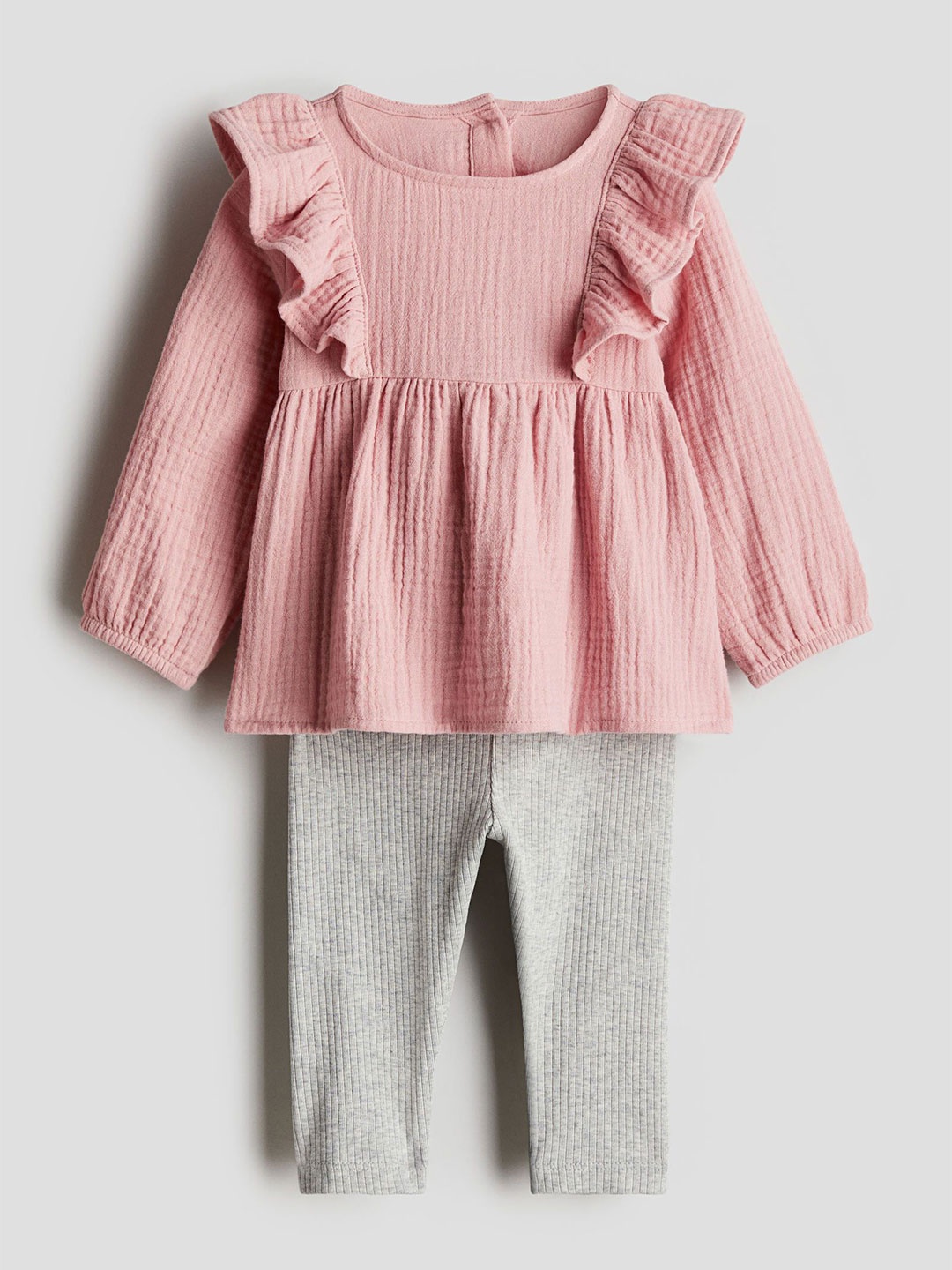 

H&M 2-Piece Blouse & Leggings Set, Pink