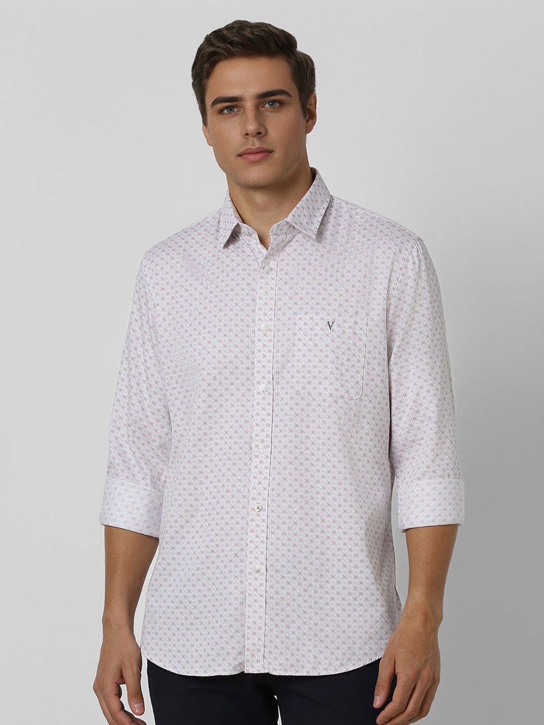 

Van Heusen Sport Men Slim Fit Floral Printed Cotton Casual Shirt, White