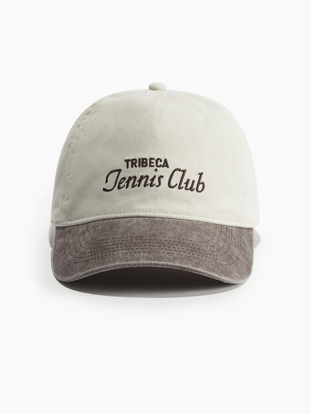 

H&M Embroidered-Motif Twill Cap, Beige