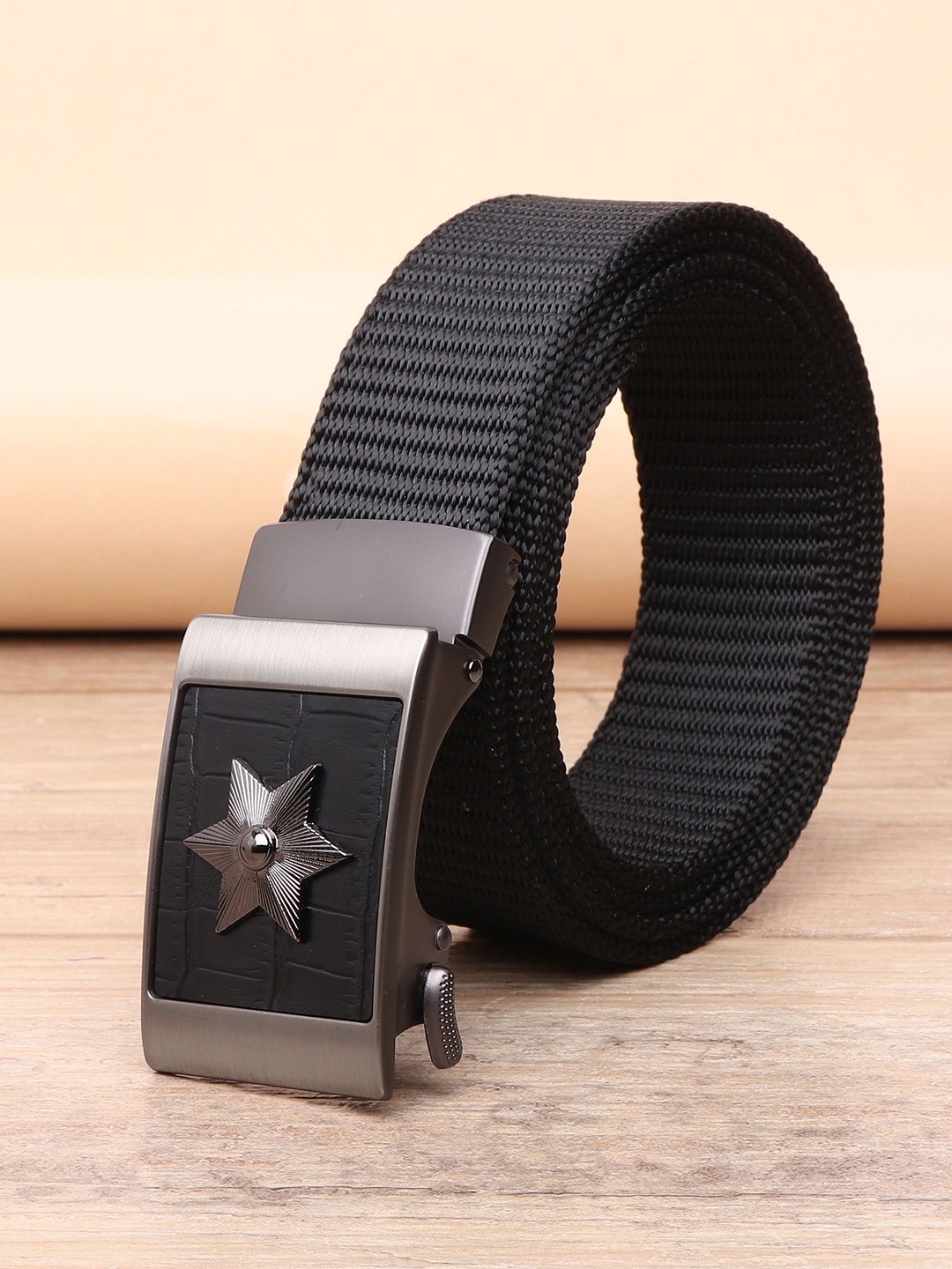 

Metronaut Men Woven Design Belt, Black