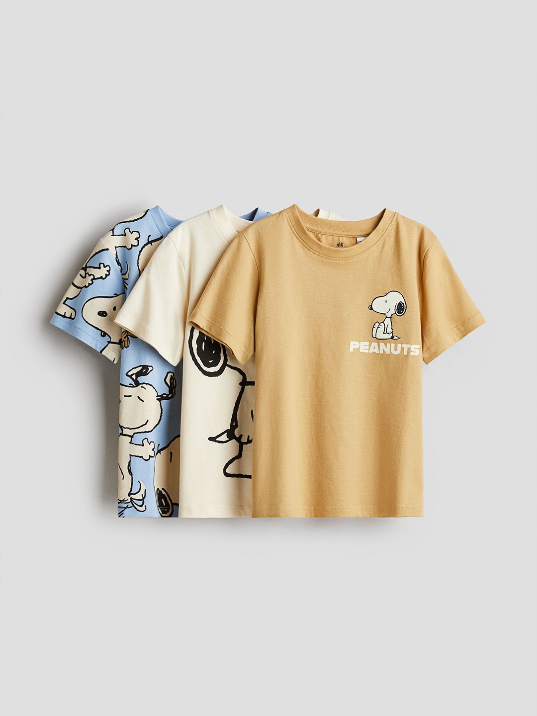 

H&M 3-Pack Printed T-shirts, Blue