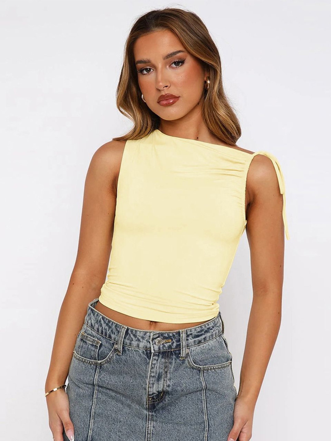 

StyleCast x Revolte Women Boat Neck Tank Top, Yellow