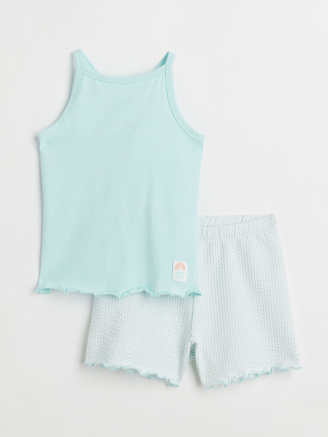 

H&M Pyjama Vest Top And Shorts, Turquoise blue