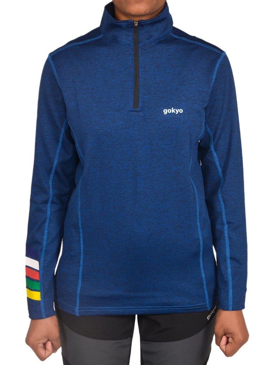 

GOKYO Women Solid High Neck T-shirt, Blue