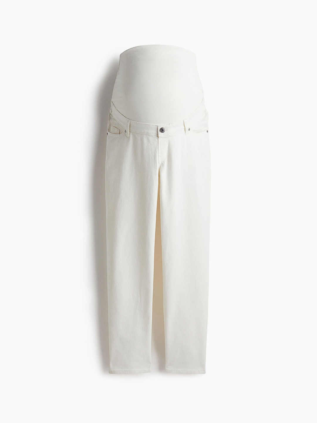 

H&M MAMA Straight Ankle Jeans, White