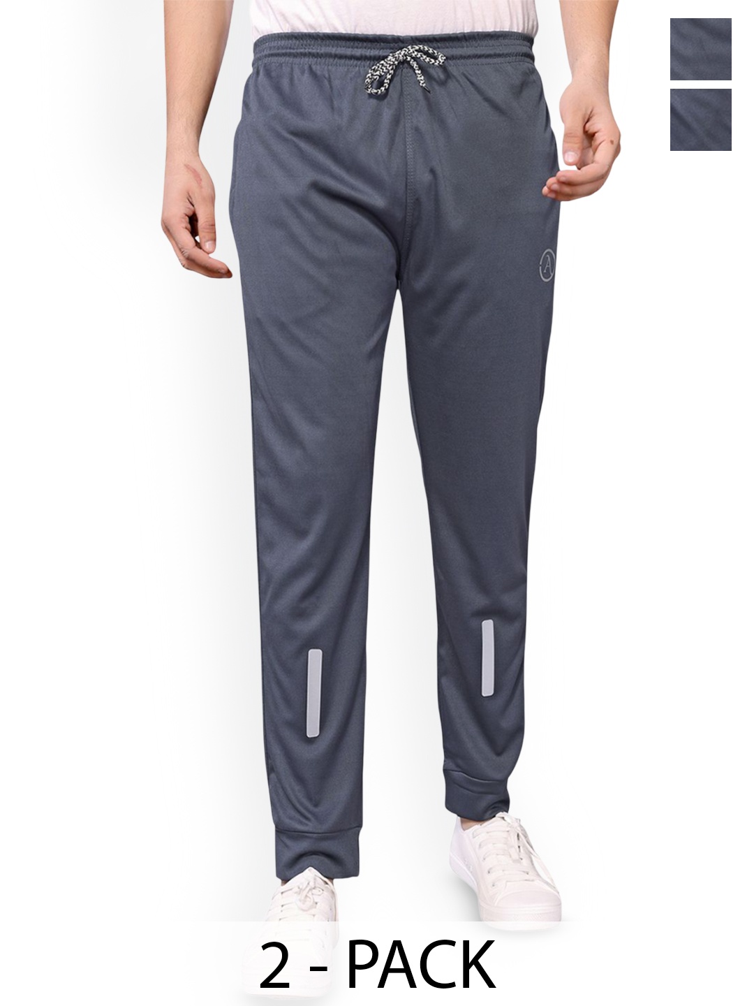 

Moda Rapido Men Pack Of 2 Mid Rise Joggers, Grey