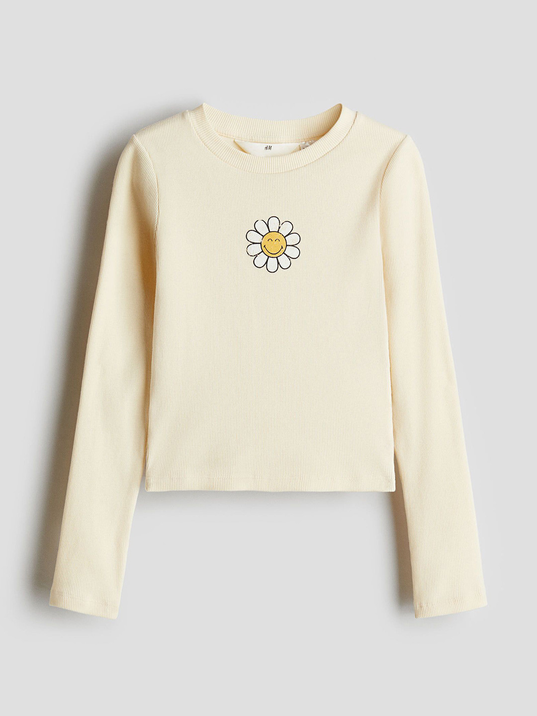 

H&M Print-Motif Jersey Top, Yellow