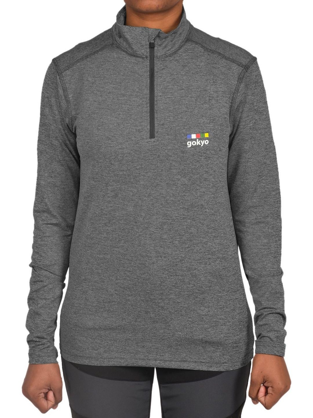 

GOKYO Women Solid High Neck T-shirt, Grey