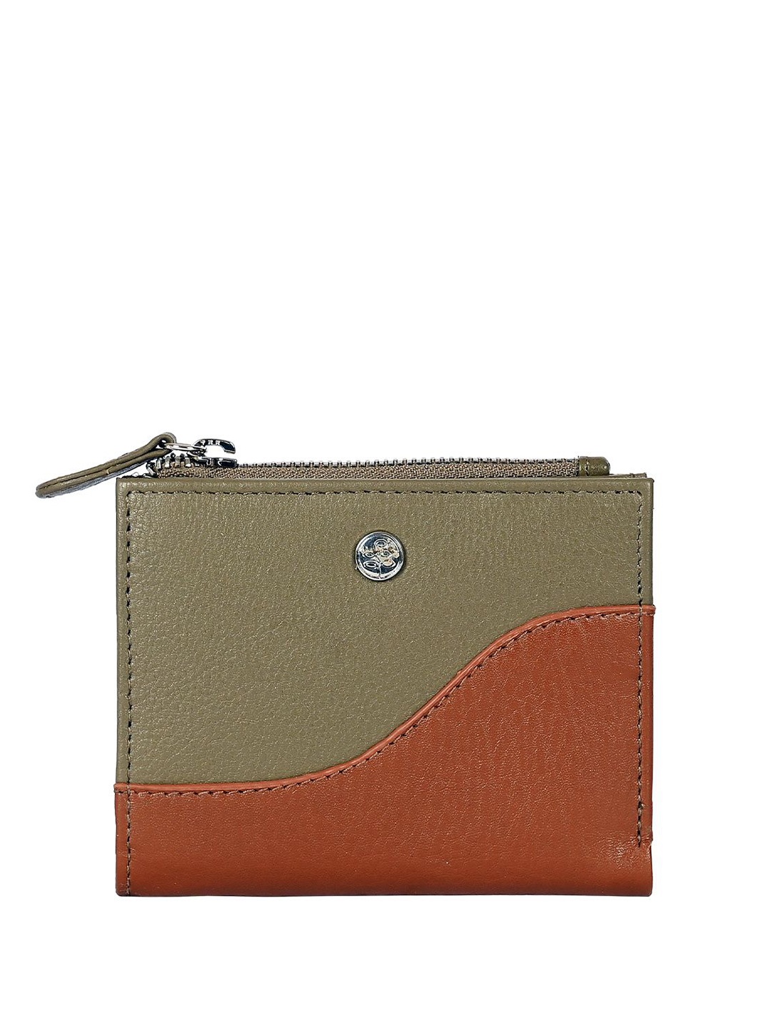 

Eske Women Colourblocked Leather Beatrice The Two Fold Wallet, Taupe