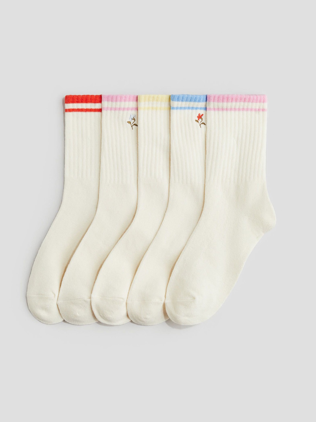 

H&M 5-Pack Socks, White