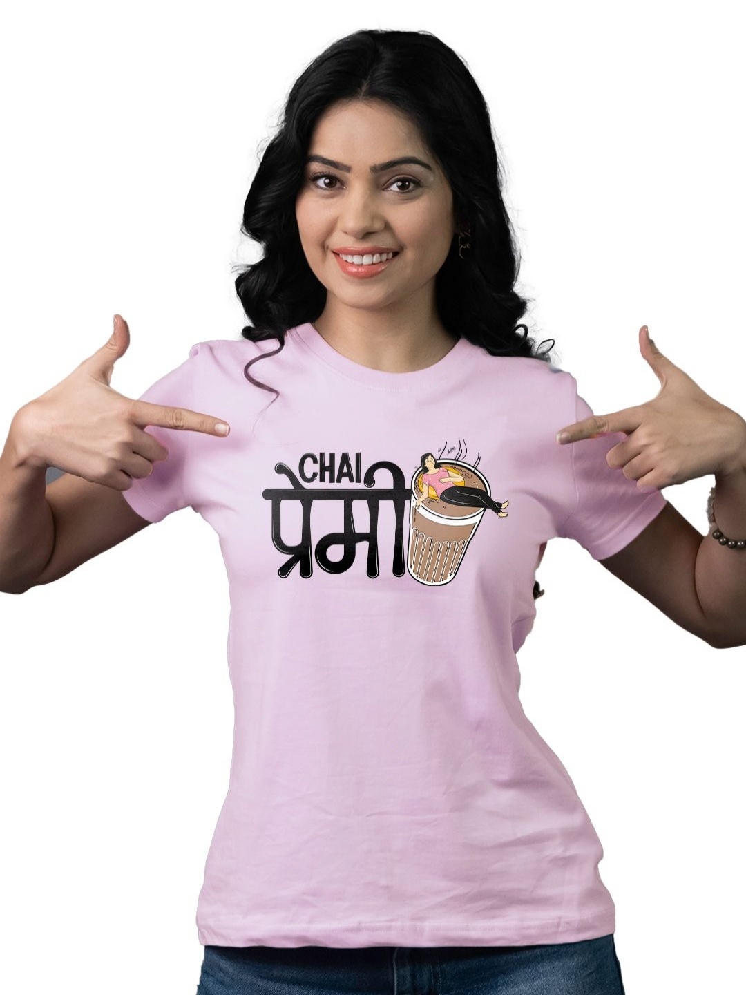 

Tedhi Medhi Family Women Graphic Printed Round Neck Cotton T-shirt, Lavender