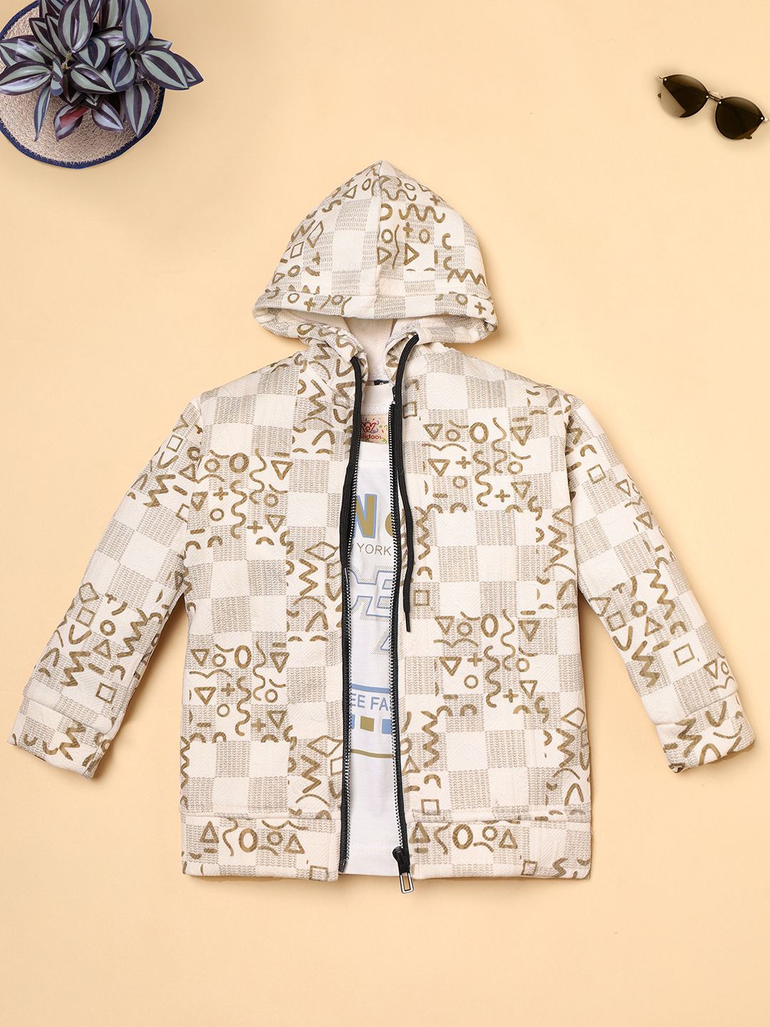 

Ridokidz Boys Floral Opaque Printed Casual Shirt, Beige