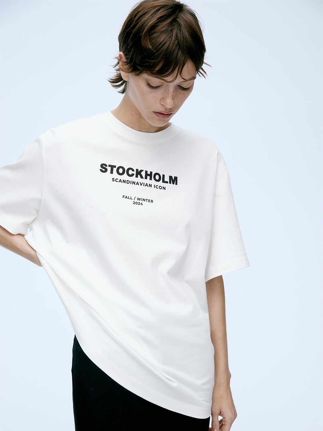 

H&M Oversized Printed T-shirt, White