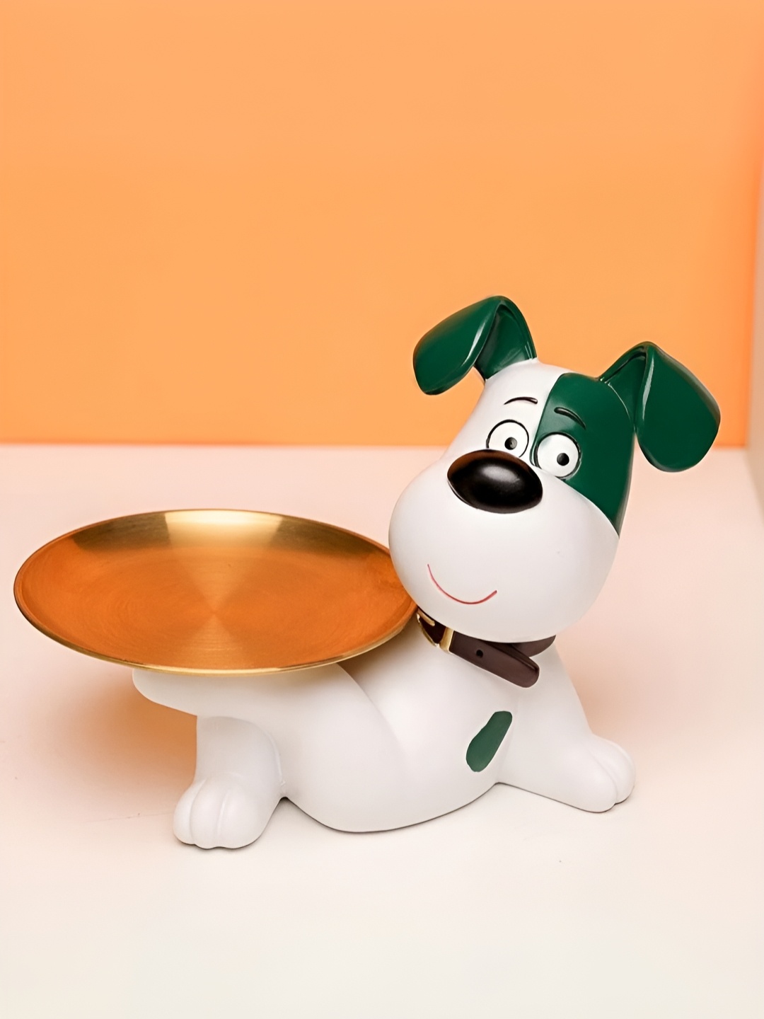 

SMOKEY COCKTAIL White Funky Pet Dog Tray With Sculpture Birds & Animals Figurine Showpiece