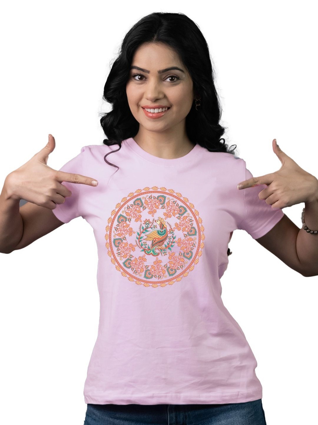 

Tedhi Medhi Family Women Graphic Printed Round Neck Cotton T-shirt, Lavender