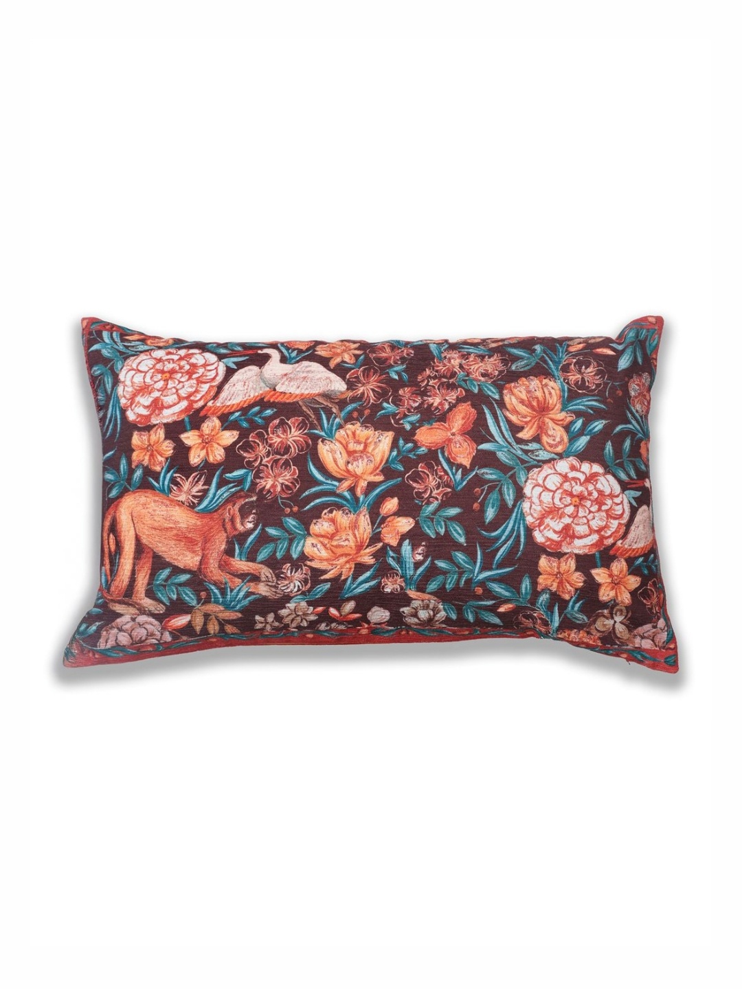 

ONSETHOMES Dastaan Rust & Navy Blue Floral Printed Rectangle Cushion Covers