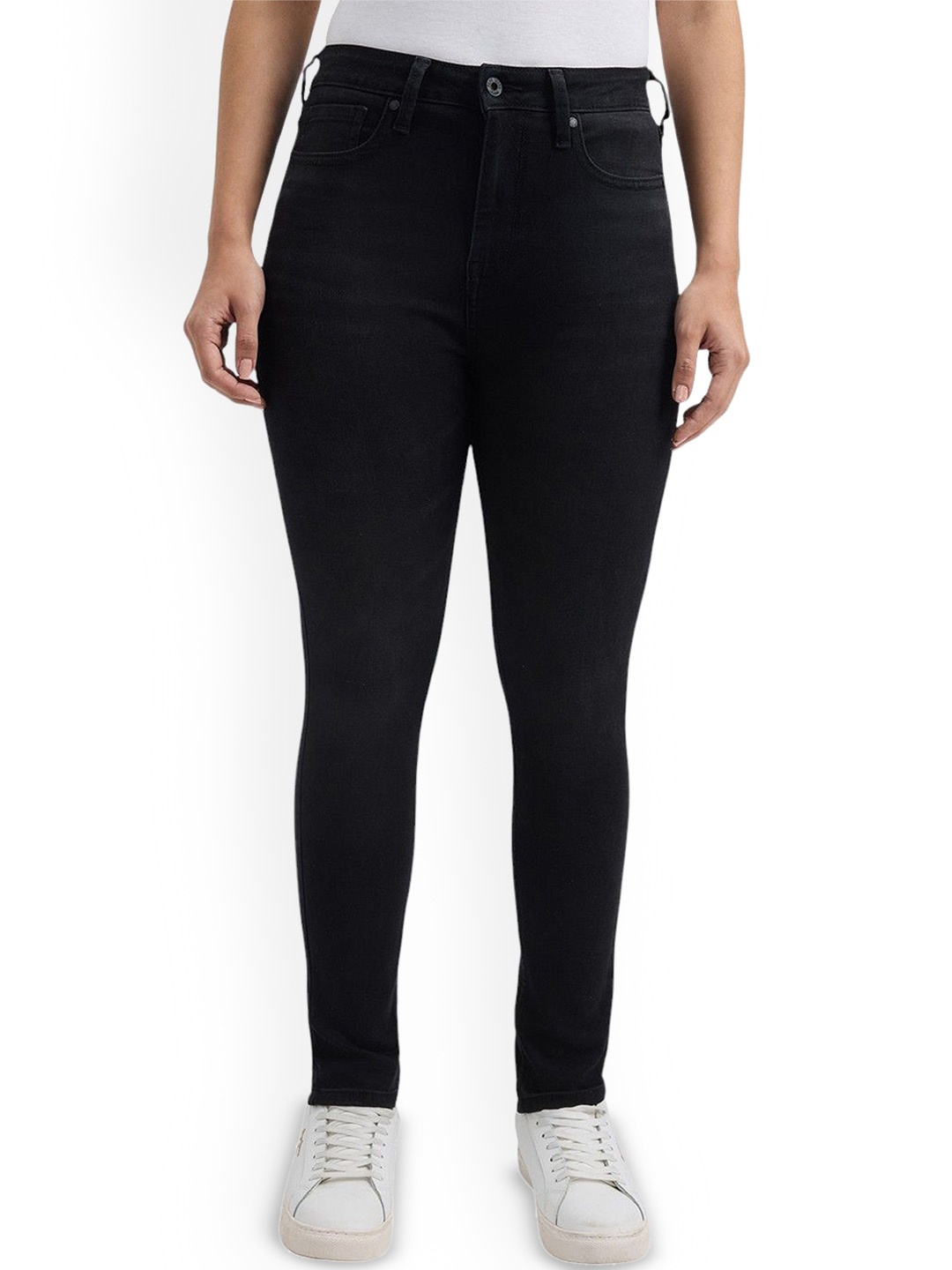 

Pepe Jeans Women Skinny Fit High-Rise Stretchable Jeans, Black