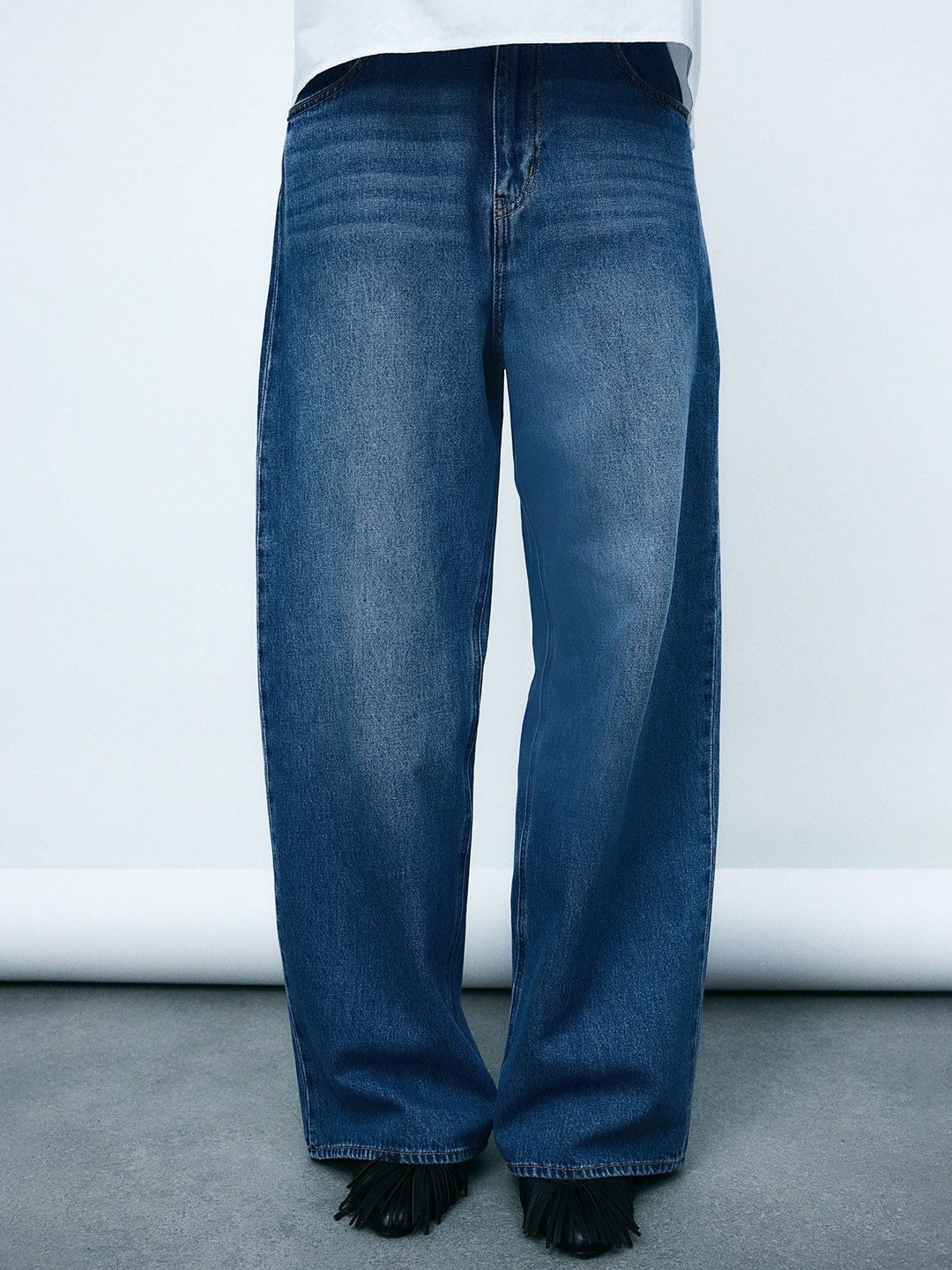 

H&M Wide Regular Jeans, Blue