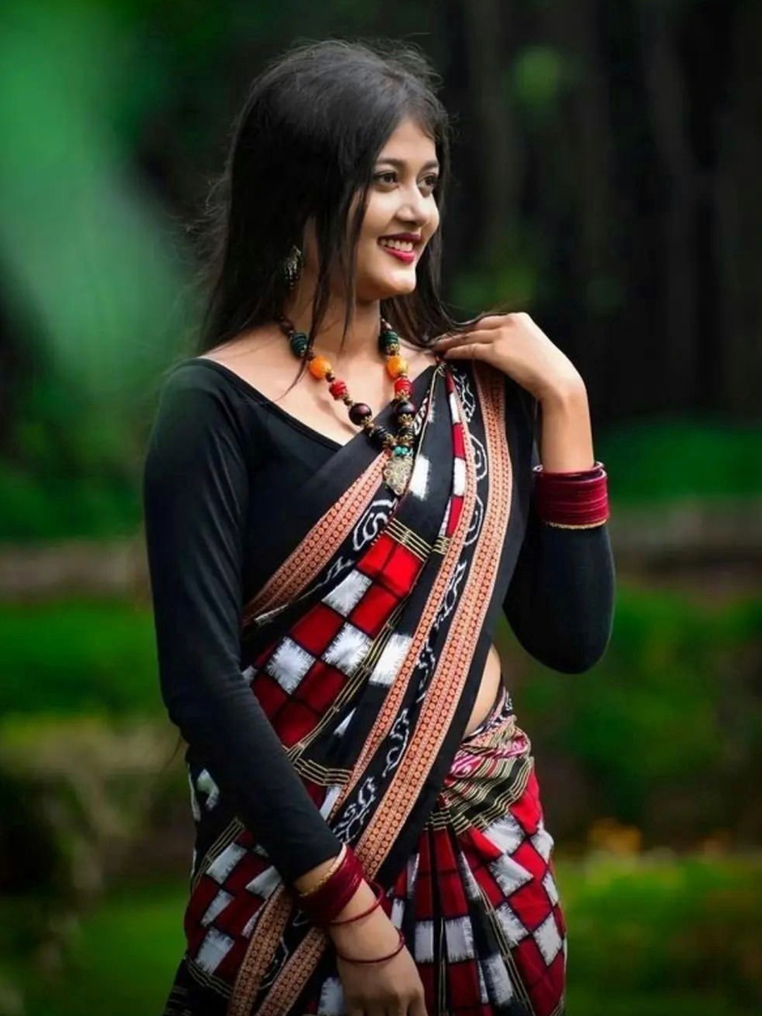 

pasapalli Pure Cotton Sambalpuri Saree, Black