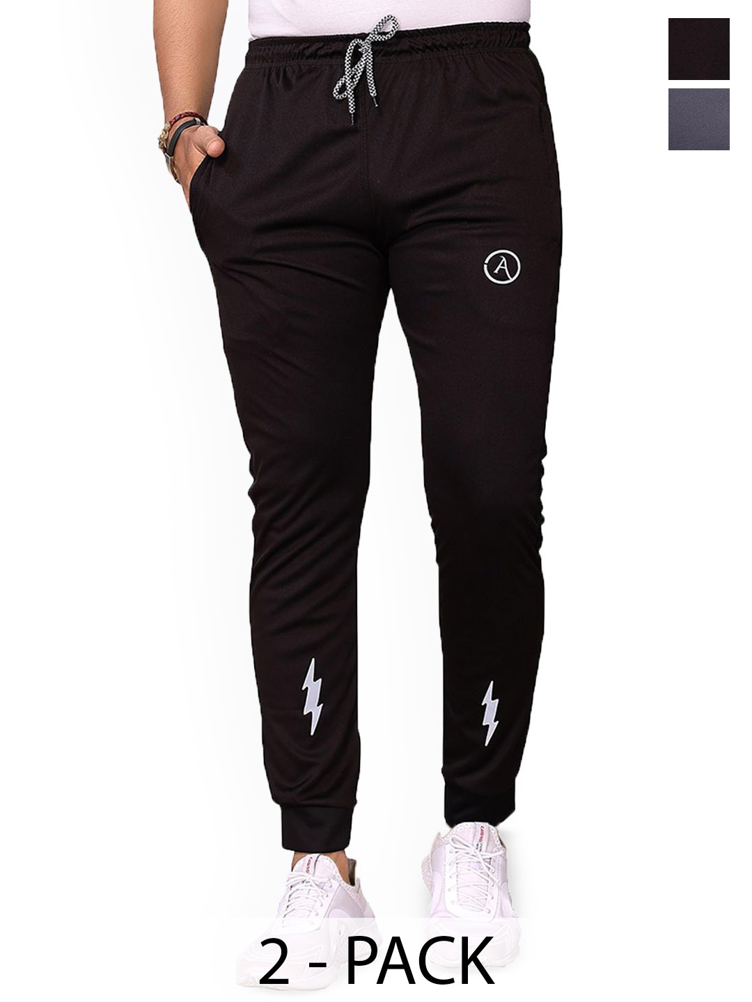

Moda Rapido Men Pack Of 2 Mid Rise Joggers, Grey