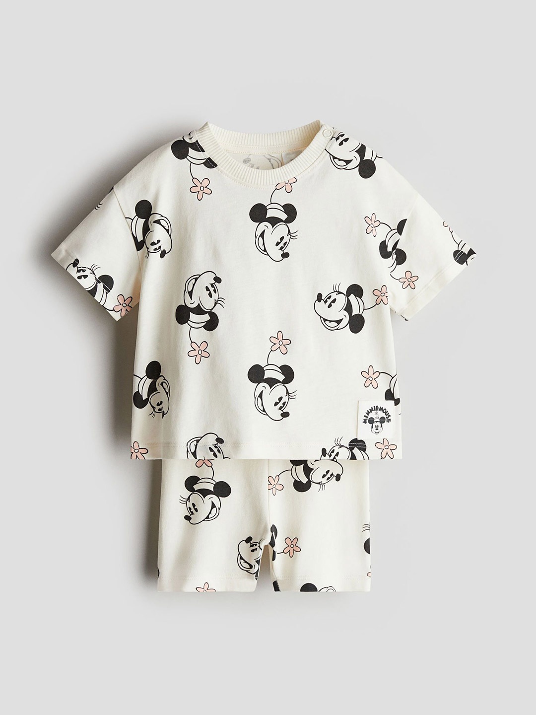 

H&M 2-Piece Printed Jersey Set, White