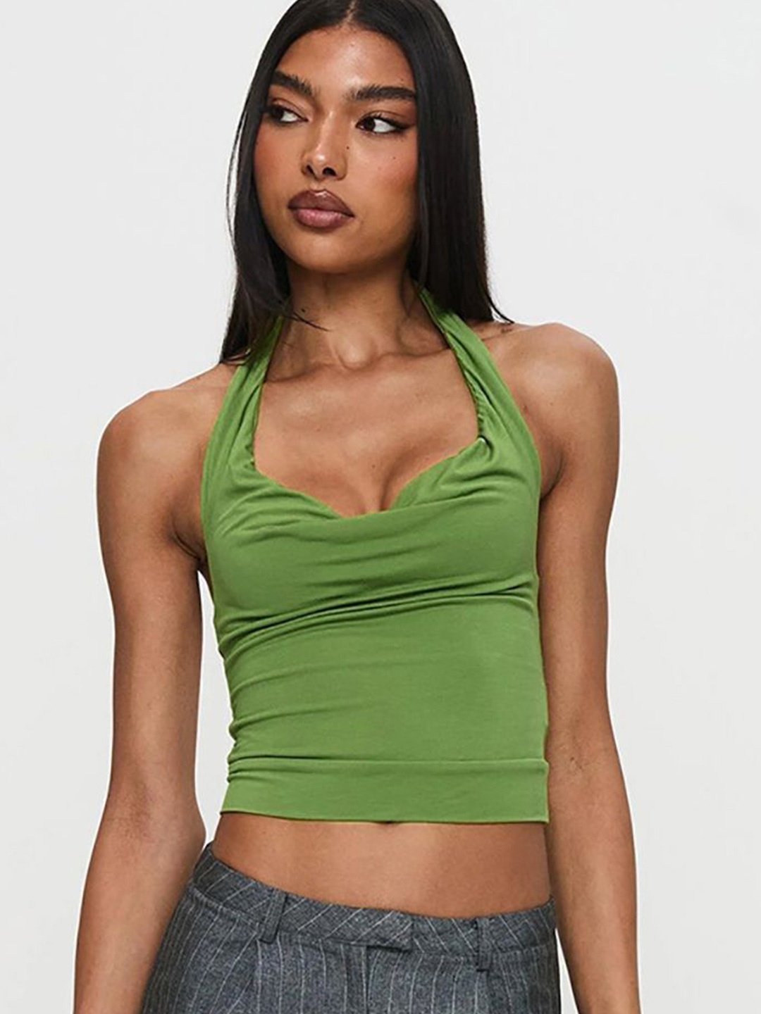 

StyleCast x Revolte Tank Crop Top, Green