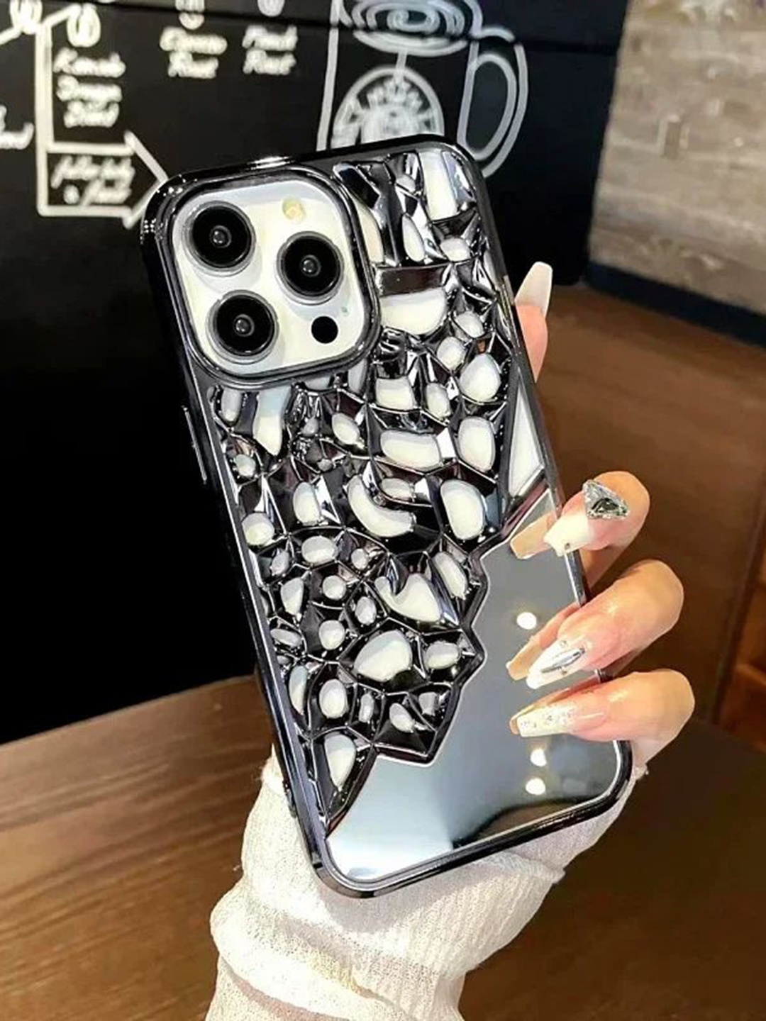 

Luxury Kase Quirky LK117 Hollow Out Mirror Heat Dissipation iPhone 12 Pro Back Case, Black