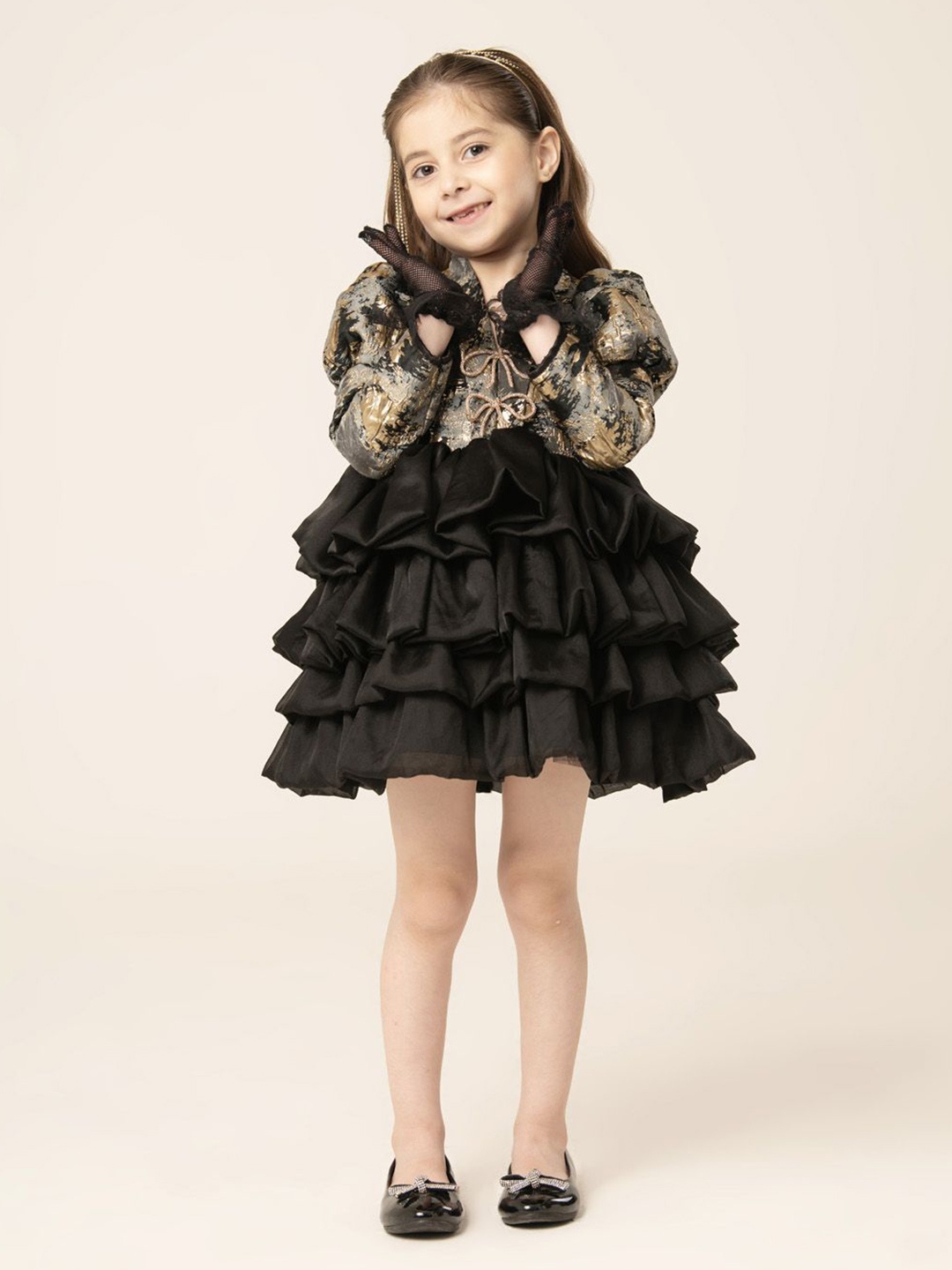 

HOITY MOPPET Girls Fit & Flare Dress, Black