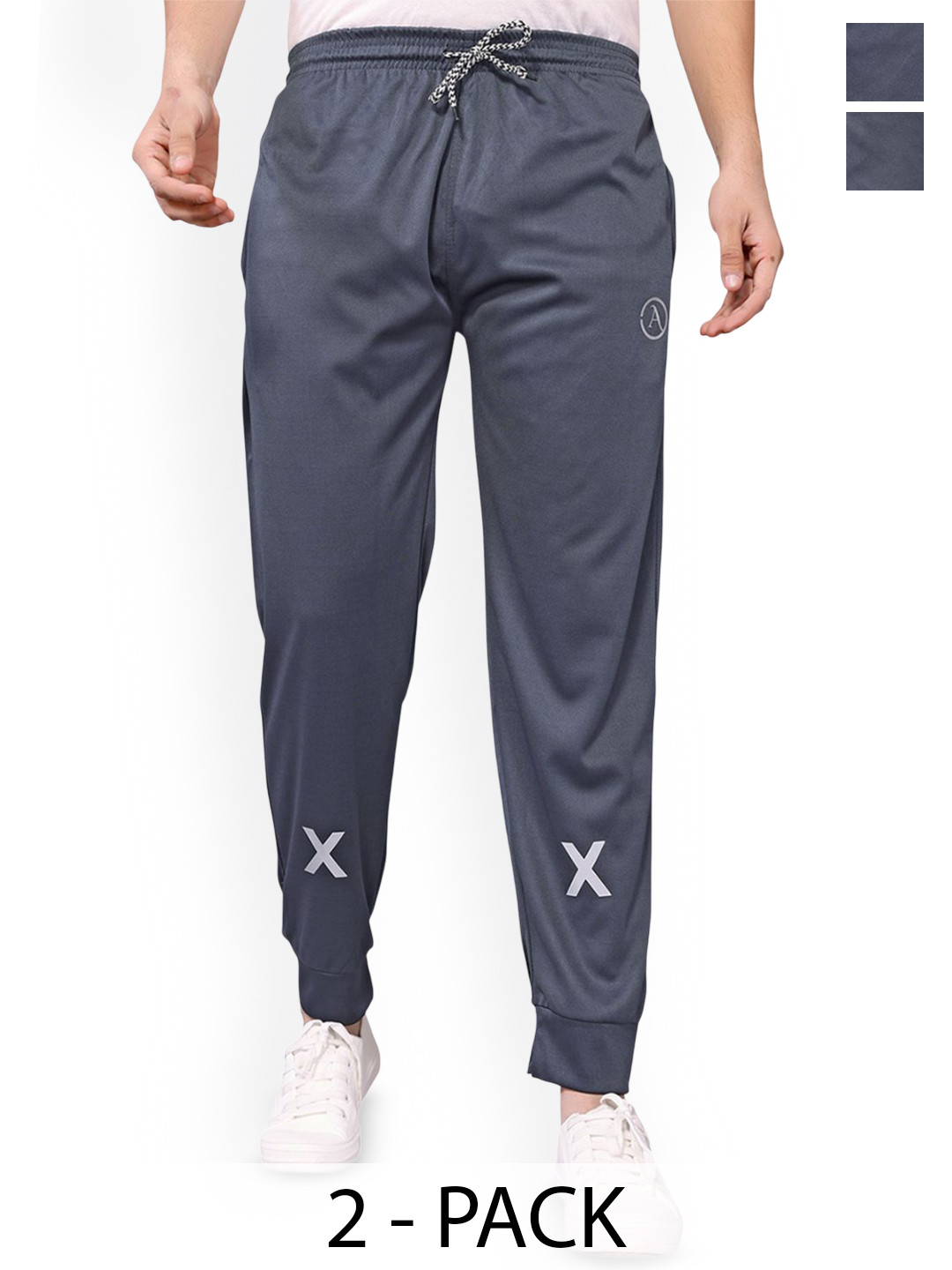 

Moda Rapido Men Pack Of 2 Regular Fit Mid Rise Joggers, Grey