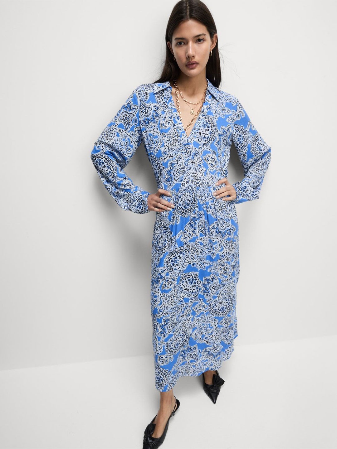 

Marks & Spencer Women Floral Printed Maxi Dress, Blue