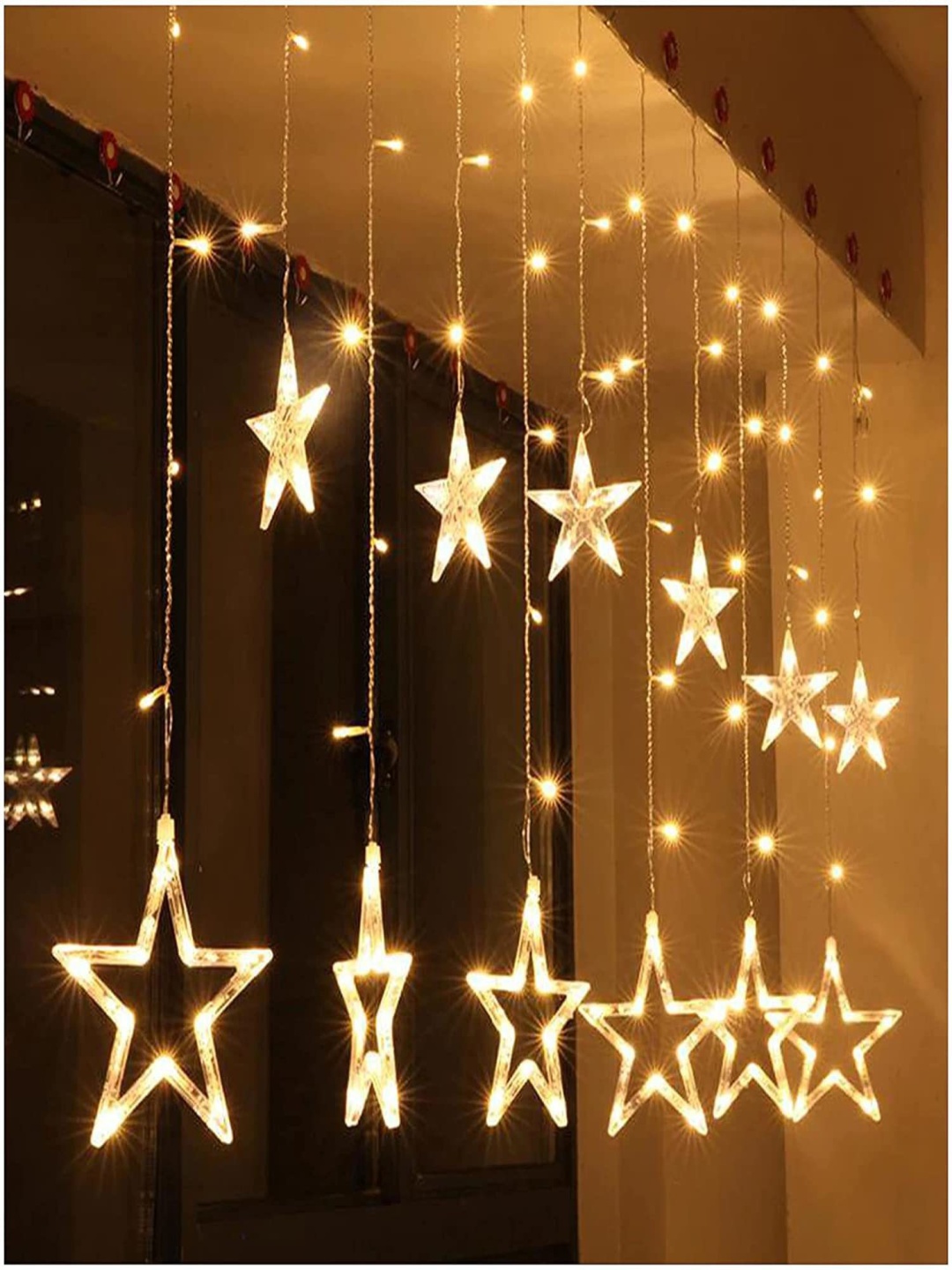 

SPARK WORLD Yellow Star Shaped LED String Lights