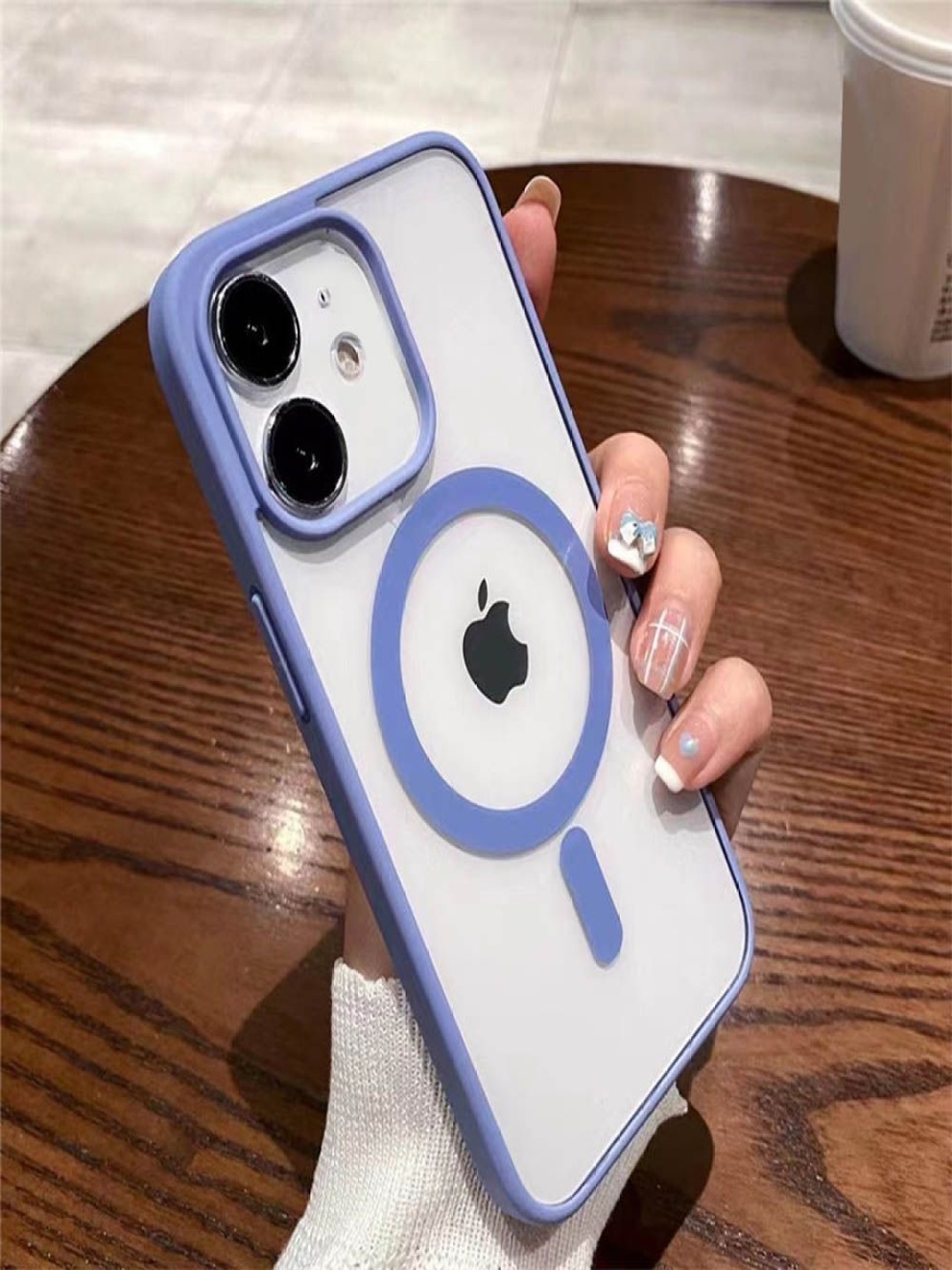 

Luxury Kase Solid Printed iPhone 12 Back Case Mobile Accessories, Blue