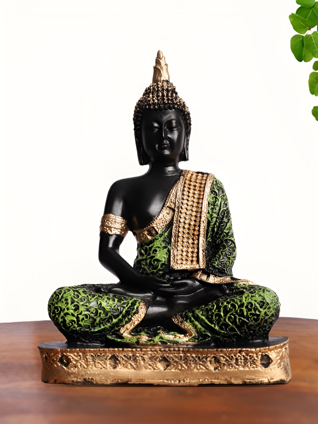 

INTERNATIONAL GIFT Green Buddha Idol Showpiece