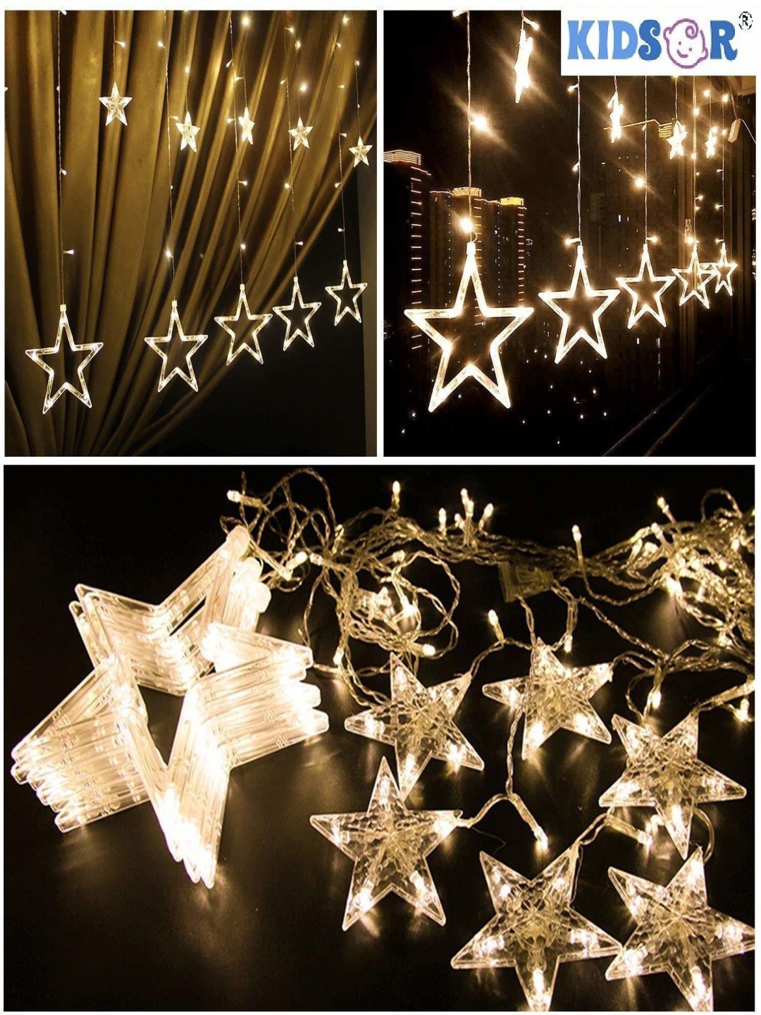 

SPARK WORLD Yellow Star Shape String Lights