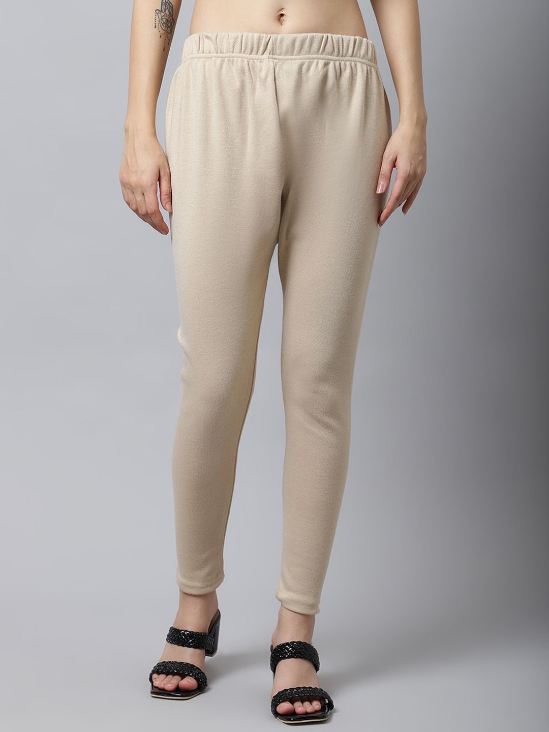 

Valles365 by S.C. Woolen Ankle-Length Leggings, Beige