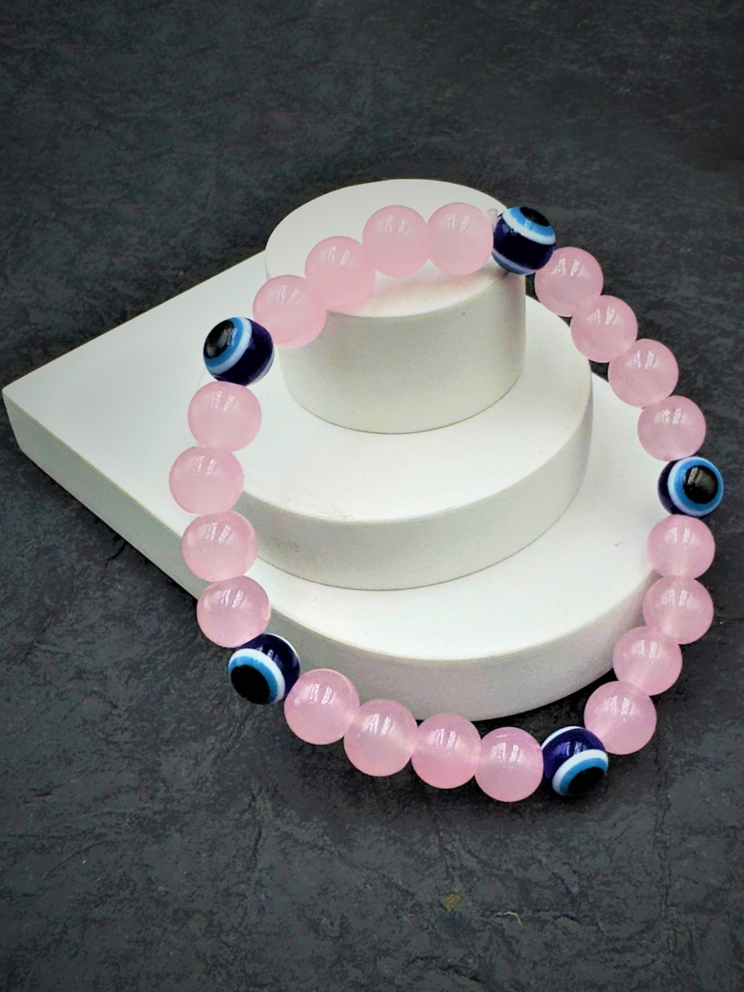 

AKLINA Artificial Beaded Elasticated Bracelet, Pink