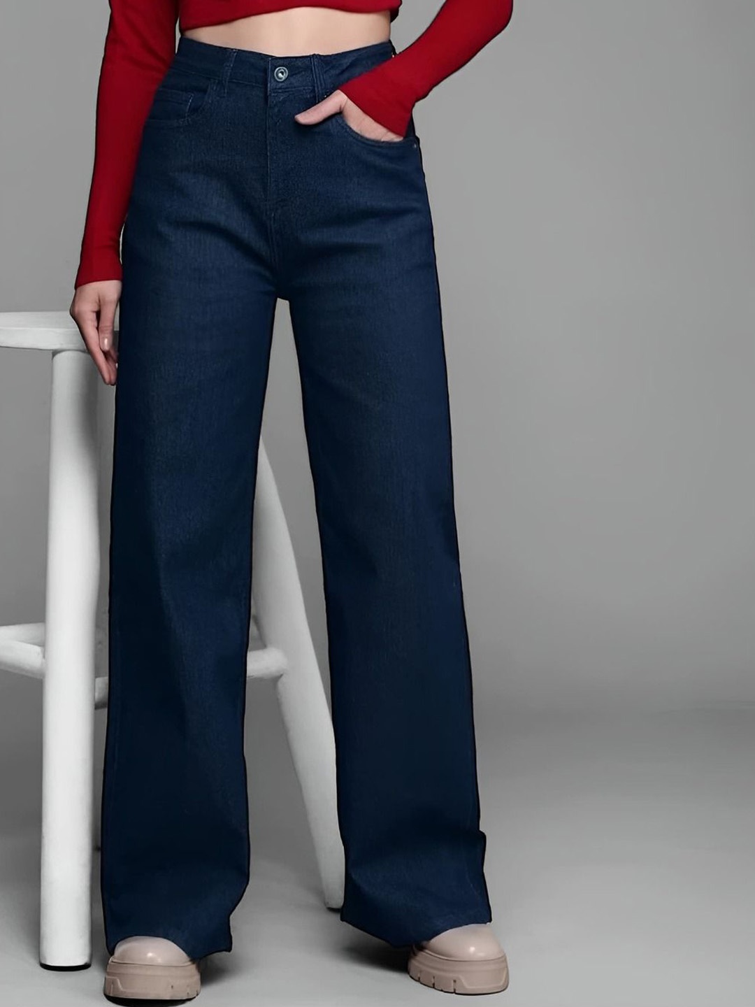 

FASHIONFIBRE Women Comfort High-Rise Stretchable Jeans, Blue