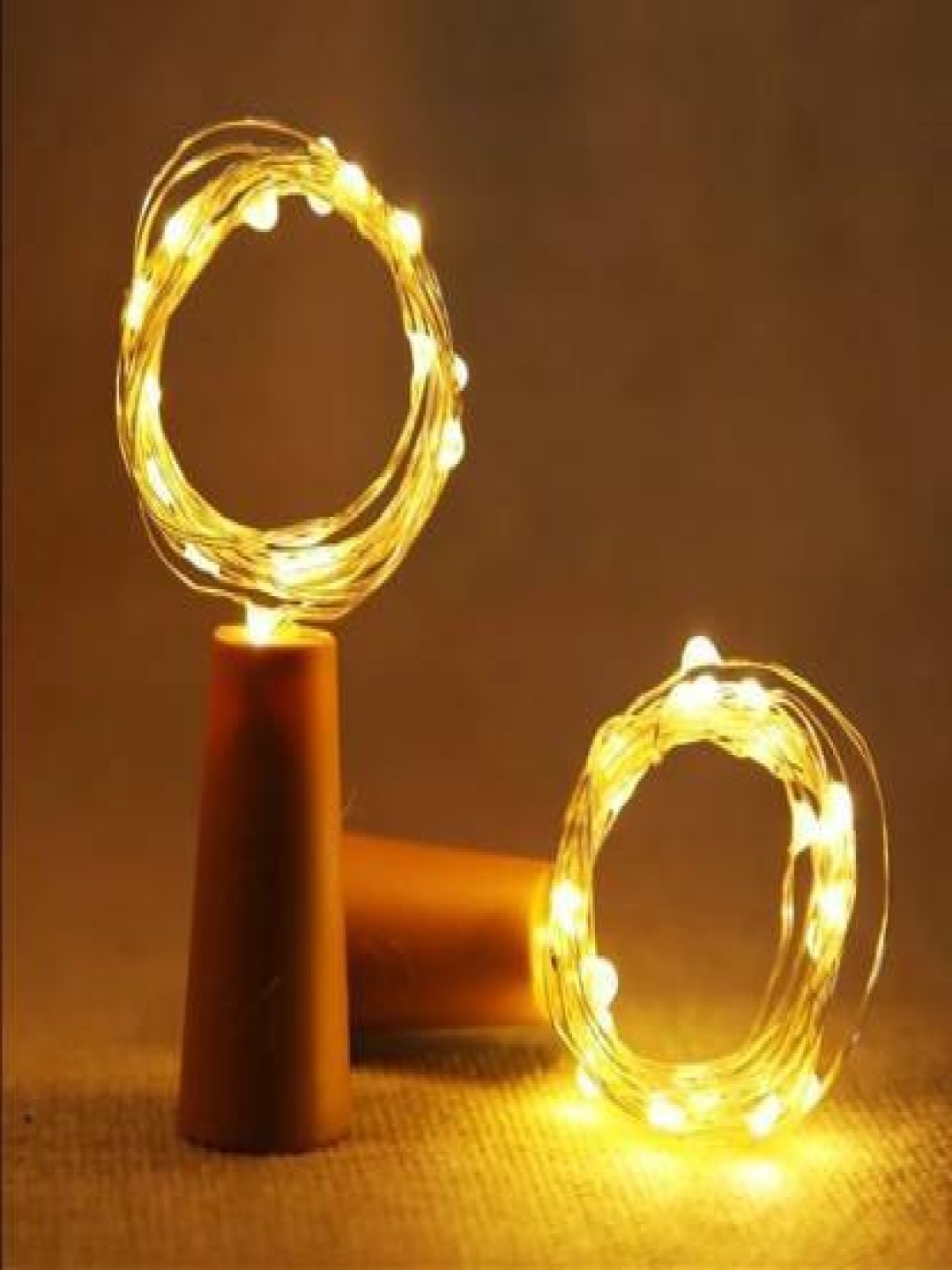 

SPARK WORLD 2-Pcs Yellow Cork LED String Lights