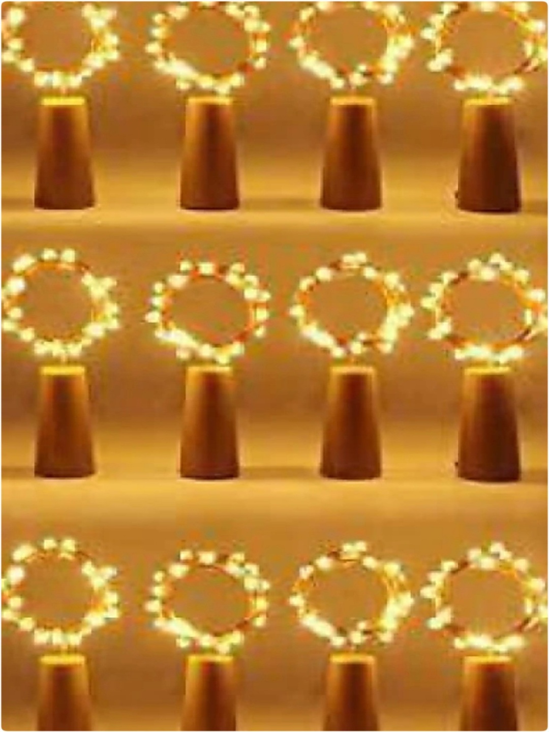 

SPARK WORLD Yellow 12 Pieces Rice Shaped Cork Fairy String Lights