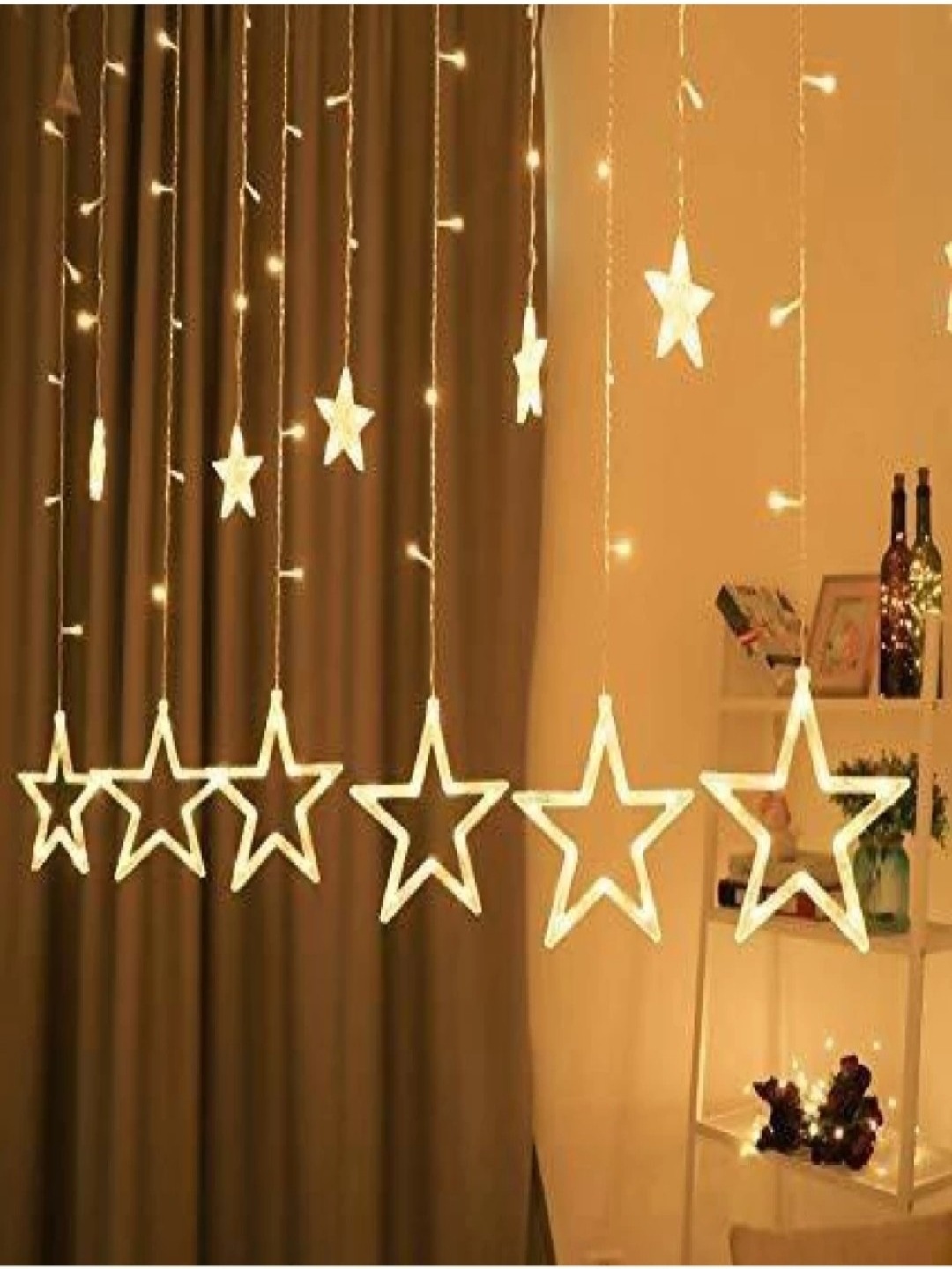 

SPARK WORLD Gold Toned Star Shaped String Lights