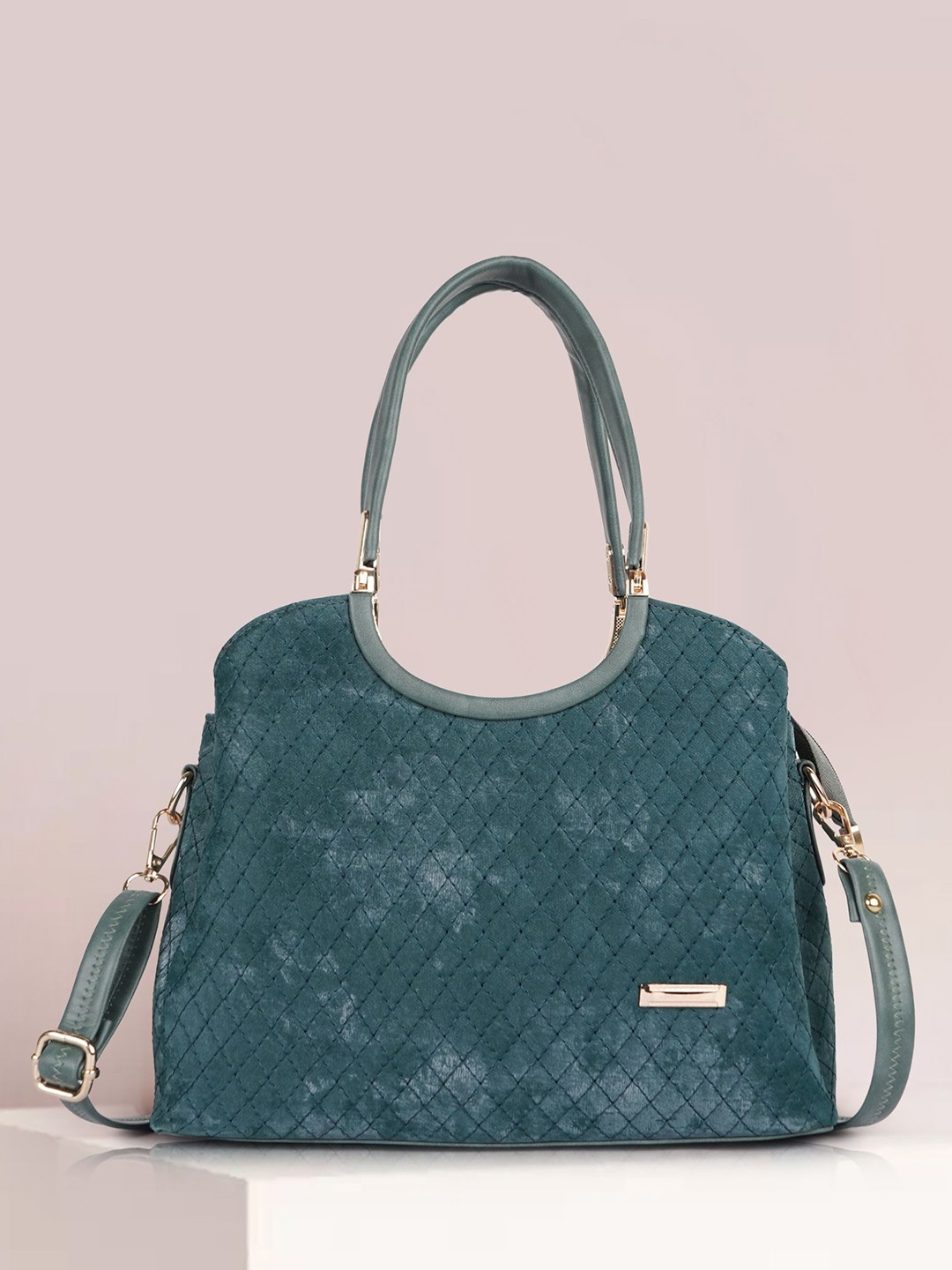 

PARSLEY Oversized Shopper Satchel with Applique, Sea green