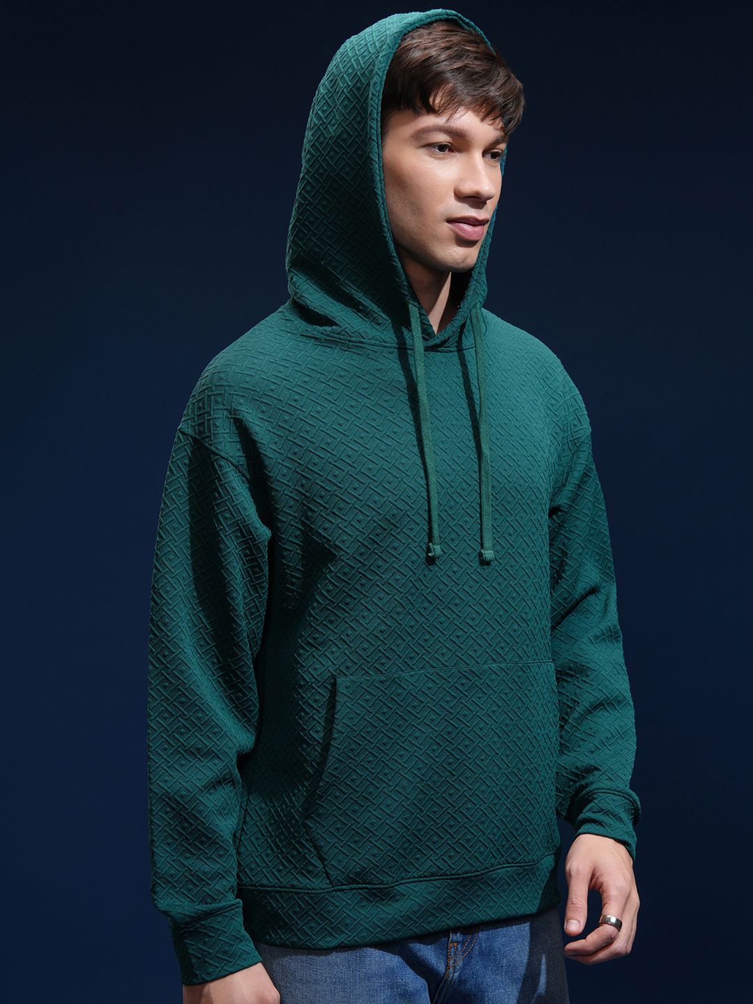 

HIGHLANDER Men Oversized Drop Shoulder Hoodie Sweatshirt, Green