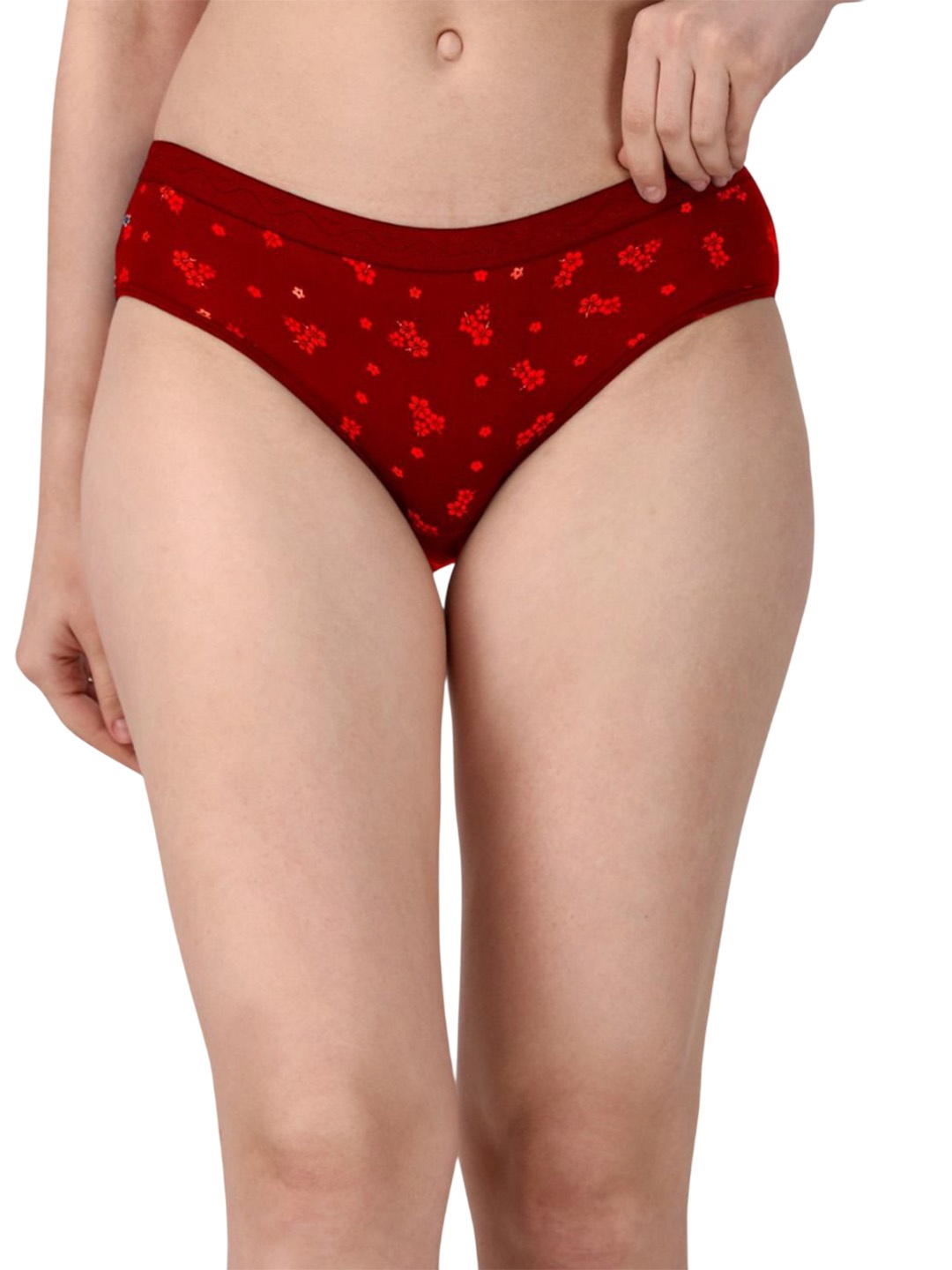 

SHREE GANESH FASHION Printed Bikini Briefs LYCRA RD 001 S, Red