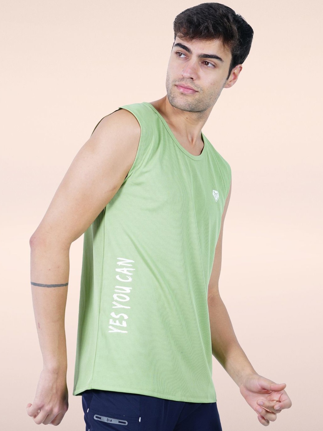 

Body Mechanics Yes You Can Printed Relaxed-Fit Innerwear Vest - MN-BMS-23-Lemon-S, Lime green