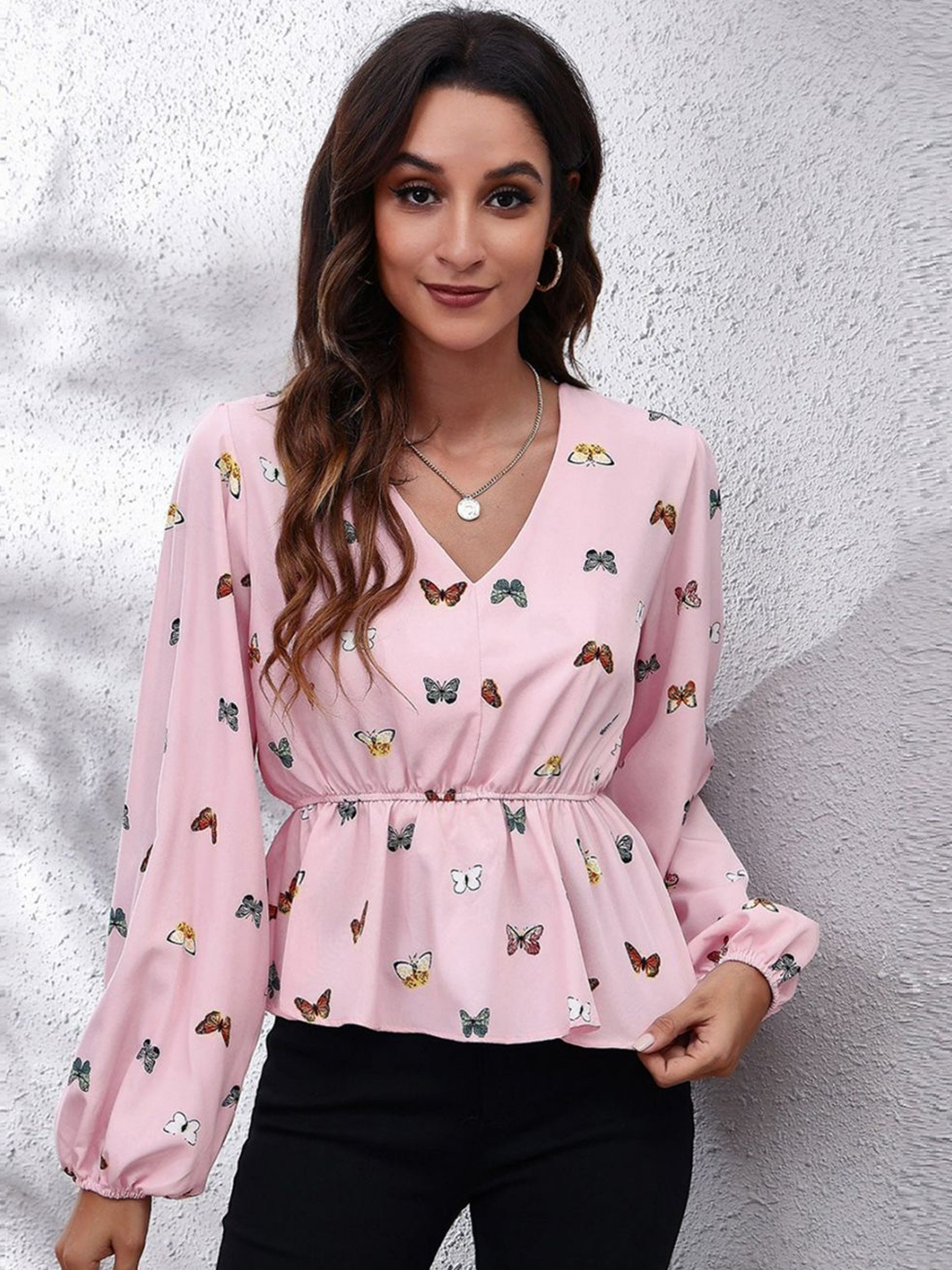 

Oh Rare Women Opaque Printed Casual Shirt, Pink