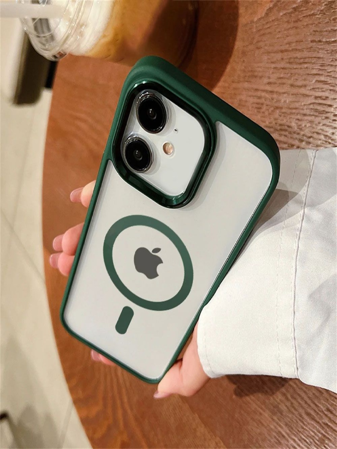

Luxury Kase Solid Printed iPhone 12 Back Case, Green