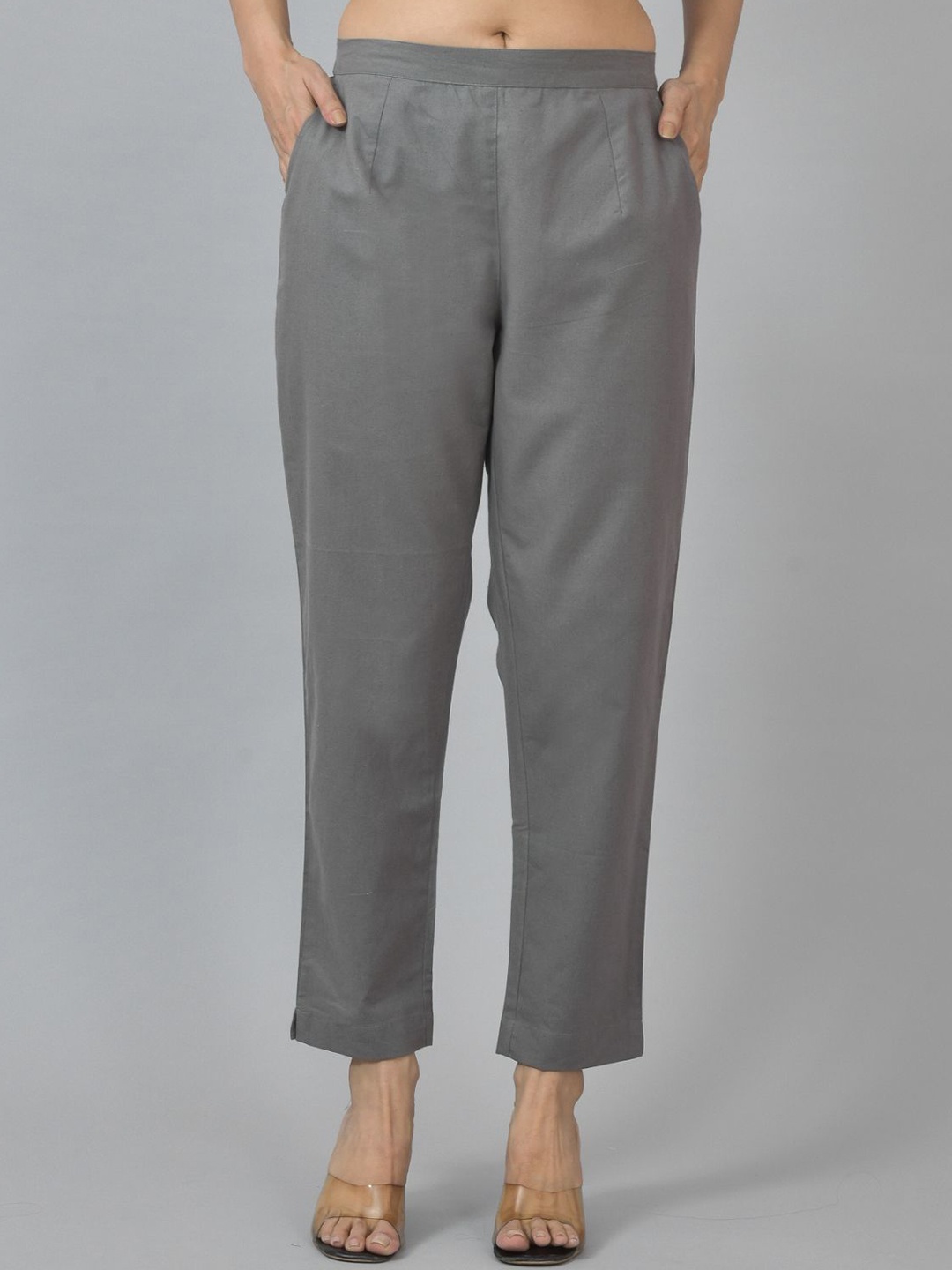 

GiftyBasket Women Relaxed Regular Fit Trousers, Grey