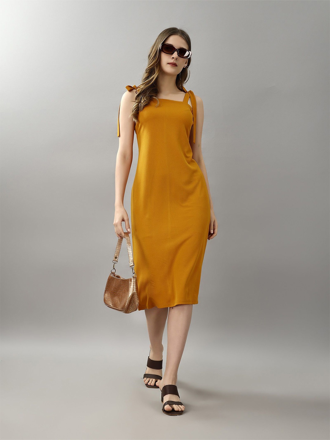 

Attire Empire Women A-Line Midi Dress, Yellow